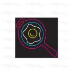 تابلو نئون طرح ماهیتابه نیمرو