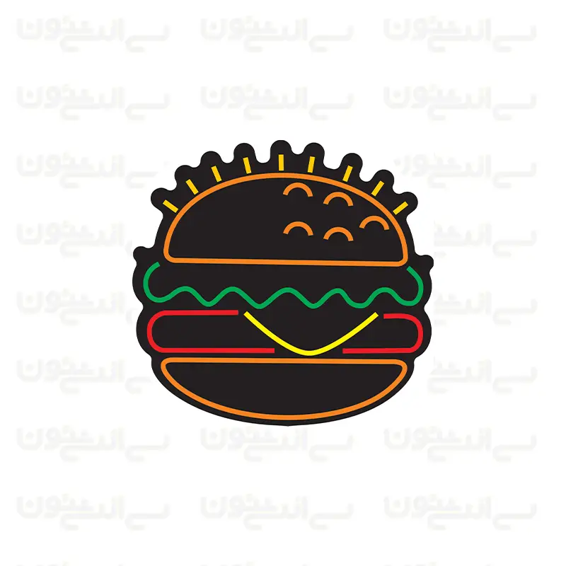 تابلو نئون طرح همبرگر شماره 4