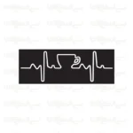 تابلو نئون طرح ضربان قلب و قهوه