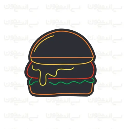 تابلو نئون طرح همبرگر شماره 6
