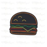تابلو نئون طرح همبرگر شماره 7