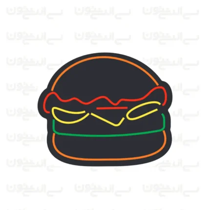 تابلو نئون طرح همبرگر شماره 8