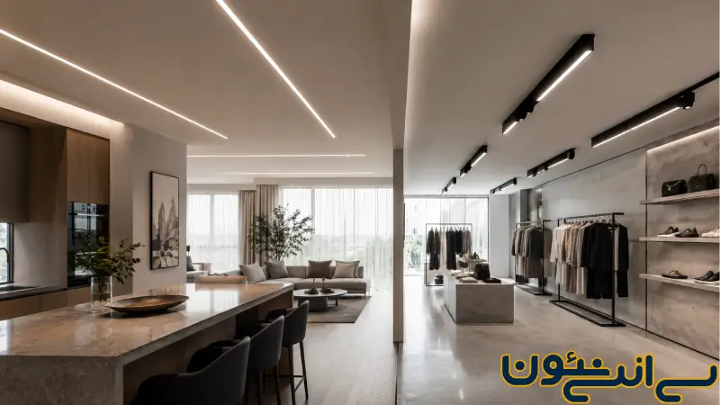 لاینر نوری روکار یا توکار؟ | راهنمای انتخاب برای خانه و فروشگاه 3 هنگام خرید لاینر نوری فقط به مدل نصب توجه نکنید